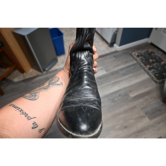 Tony Lama Black Leather Western Boots (Men’s 7EE) main image 7